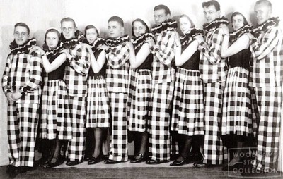 Checkers - Norton Bethel Methodist Church - 1933/34?. Possible L to R: Reg Matthew, Vera Redpath, Cyril Matthew, ?, Ron Humble, Ivy Jefferson, Fred Dennis, Mary Plummer, Mary Arnott, Bill Arnott WS ref: MALWS.2017.716.4 