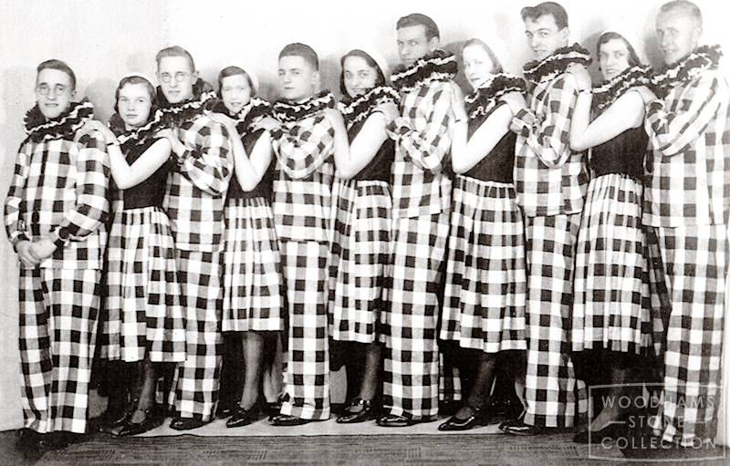 Checkers - Norton Bethel Methodist Church - 1933/34?. Possible L to R: Reg Matthew, Vera Redpath, Cyril Matthew, ?, Ron Humble, Ivy Jefferson, Fred Dennis, Mary Plummer, Mary Arnott, Bill Arnott WS ref: MALWS.2017.716.4 