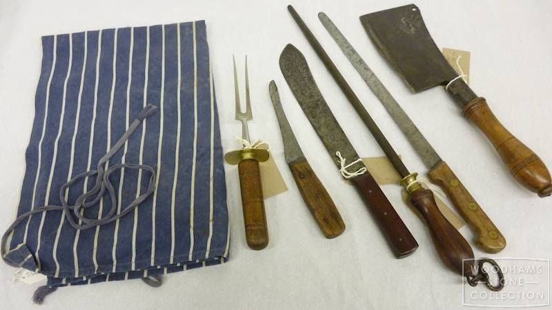  Butchery Items. The history of butchery, slaughter and the preparation of meat, dates back many centuries to the rise of towns and the need to feed a growing urban population. An important trade in Malton and Norton, the Woodhams Stone Collection has a a wide variety of items associated with this skilled occupation. 